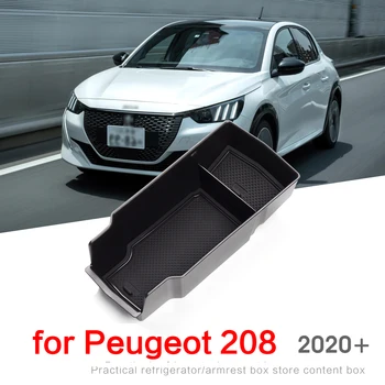 For Peugeot 208 2020 2021 e208 Boks, Armlæn Opbevaring Arrangør Indvendigt Tilbehør Center Konsol skuffe