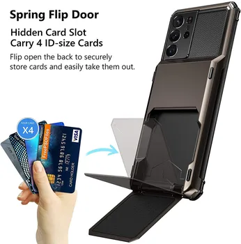 For Samsung Galaxy S21 Ultra Tegnebog Kreditkort Indehaveren Slot Lomme Cover til Samsung GalaxyS21 Galaxy S21 S 21 Plus Ultra Sag