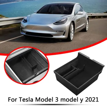 For Tesla Model 3 Bil Centrale Armlæn Opbevaringsboks Til Tesla Model 3 2021 Tilbehør Center Konsol Strømmer Arrangør Container