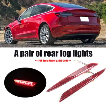 For Tesla Model Y 2016-2021 Bageste Kofanger LED Sekventielle Turn Signal Indikator Hale bremselys 1 Par