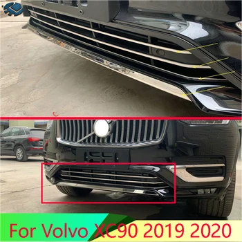 For Volvo XC90 2019 2020 Bil Tilbehør i Rustfrit Stål Front kofanger lavere middelklasse grid trim