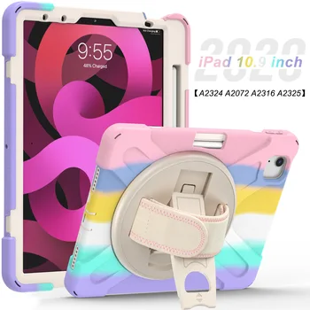 For iPad 8./7. Gen Børn Tilfælde Stødsikkert Robust Silikone Gummi Støtteben Strap Cover Til Apple iPad 10,2 Tommer 2020/2019