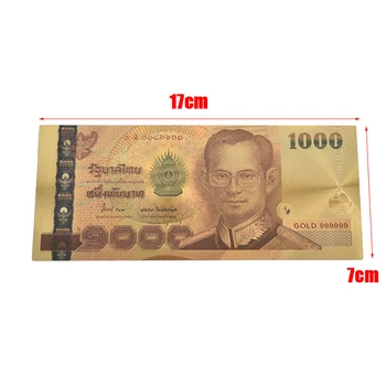 Forgyldt seddel gave 1000 Baht Normal guld folie blad forgyldt mønt indsamling og nutid