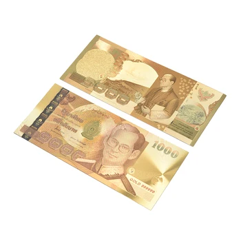 Forgyldt seddel gave 1000 Baht Normal guld folie blad forgyldt mønt indsamling og nutid