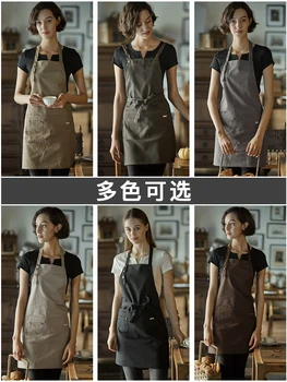 Forklæde husstand køkken vandtæt og olie-bevis ristning barista søde Japanske kvindelige mode custom arbejdstøj mandlige