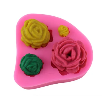Formen Silikone Bage-DIY Sukker Håndværk Chokolade Cutter Mould Fondant Kage Udsmykning Af Køkken Tilbehør Roses Blomster