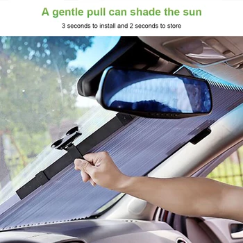 Forruden Parasol Gardin Udtrækkelig Folde Bil Parasol Film Gardiner Anti-UV-Bil solsejl Dække Reflekterende Aluminium