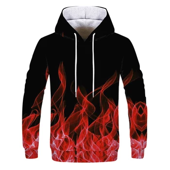 Forår og Efterår Nye Flamme Udskrivning af Mænds og Kvinders Sweatshirts Harajuku Drenge Sweatshirts 3D Printet Pullovere