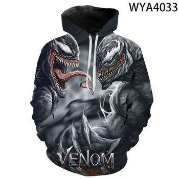 Forår og Efterår Venom Harajuku Sweatshirt Mænd, Kvinder, Børn, 3d Sweatshirt Mode Unge Afslappet med Lange Ærmer Cool Street