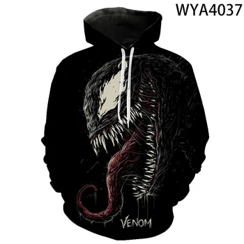 Forår og Efterår Venom Harajuku Sweatshirt Mænd, Kvinder, Børn, 3d Sweatshirt Mode Unge Afslappet med Lange Ærmer Cool Street