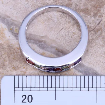 Fremragende Flerfarvet Lilla Cubic Zirconia Sølv Forgyldt Mode Fine Ring Størrelsen 6 / 7 / 8 / 9 R0016