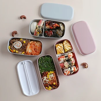 Frokost Boks Bento box, plast, fødevarer, køleskab frisk holde max forseglede dobbelt-lags børn restaurant-Bar Service
