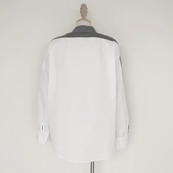 GALCAUR Casual Sweater For Kvinder V-Hals langærmet Stribet Oversize Strik, Patchwork-Shirt Cardigans Kvindelige 2020 Tøj Nyt