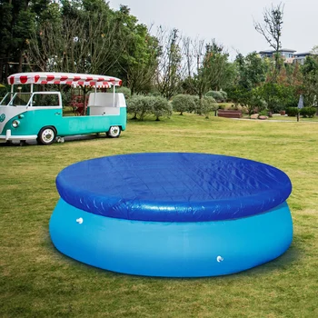 GARNECK 8-fod Diameter Runde Easy Set Pool Cover til Frame Swimmingpools Oppustelige Svømme Hurtigt Sat Swimmingpool