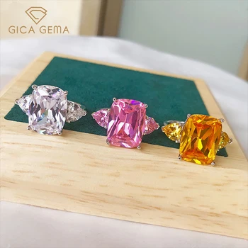 GICA GEMA Nye Trendy Diamant Ringe Til Kvinder i Ægte 925 Sterling Sølv Multi Farvede Ædelsten Bryllup Fine Smykker Kvindelige Gaver