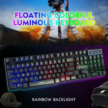 GK50 Rainbow Baggrundslys Gaming Tastatur RGB Gaming Tastatur medietaster & Dial Klassiske Sort Hvid L41E