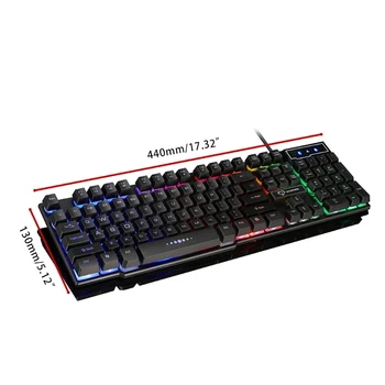 GK50 Rainbow Baggrundslys Gaming Tastatur RGB Gaming Tastatur medietaster & Dial Klassiske Sort Hvid L41E