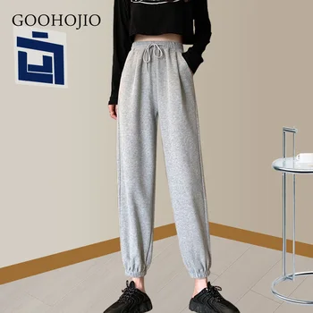GOOHOJIO Løs Joggere Bred Ben SweatPants Kvinder Bukser Plus Size Bløde Høj Talje Bukser Streetwear koreanske Casual Yoga Bukser