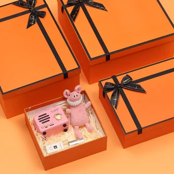 Gaveæske Begivenhed Part Forsyninger Emballage Bryllup Fødselsdag Håndlavet Slik, Chokolade Stive Tykke Gaveæske Med Bånd Magnetisk Felt