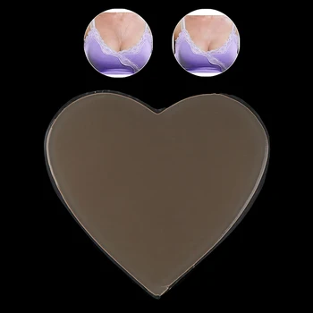 Genanvendelige Silikone Bryst Puder,Silikone Hals Pad Pande Pad Hud Farve Kvalitet Hjerteformet Natten Usynlige Puder Hudpleje