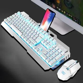 Genopladelige Trådløse Mekanisk Tastatur og Mus Spil Combo Standard med Baggrundsbelysning til Gaming vandtæt r30