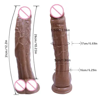 Giant Kød Dildo Tyk Enorm Dildo Ekstrem Stor Realistisk Dildo sugekop Sex Produkt til Kvinder, 12.4 Tommer