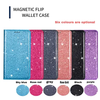 Glitter Læder taske til Samsung Galaxy A52 A72 A22 A82 A32 A51-A71-A12 A42 A21 A31 S21 S20 FE Bling Magnetisk Flip Wallet Cover
