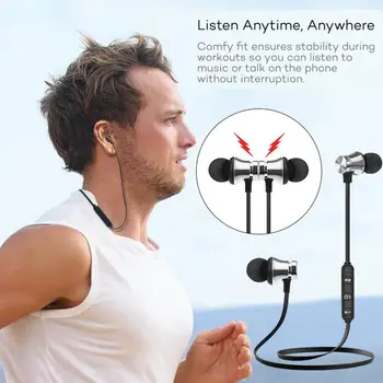 Gnetic Bluetooth-kompatible 4.2 Adsorption Trådløse In-Ear Hovedtelefon Med Mikrofon Sports Hovedtelefon Bas, Stereo Ørestykket Til Alle Telefonens