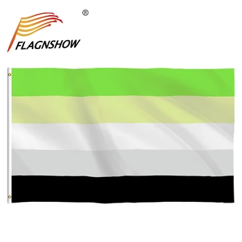 Gratis Forsendelse Flagnshow Bandera LGBT-Flag 90 x150cm Aromantic Rainbow Gay Pride Flag