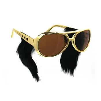 Gratis Forsendelse Hot Sælg Guld Ramme Klassiske Elvis Briller med Bakkenbarter Elvis Kostume Sunglasse Elvis Solbriller