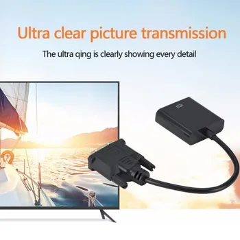 Grwibeou DVI-D-DVI-Til-VGA-Adapter HD 1080P-Video Kabel Konverter 24+1 25Pin til 15 bens Kabel Konverter til PC Skærm