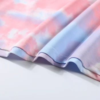 Grædende Ansigt Udskrivning Mønster Sommeren Kvindelige Tie Dye T-Shirt I Japan, Koreanske Casual Harajuku Stil Streetwear Mode Til Alle-Match Toppe
