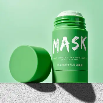 Grøn Te Rensende ansigtsmaske stick Olie Kontrol Hudorm Acne klart, Fløde masker Skønhed Huden Pleje Rensende Ler