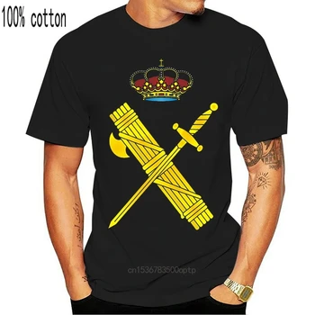 Guardia civil t-shirt i Strikket bomuld Formelle Grafisk Nye Stil Foråret Efteråret slank skjorte