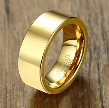 Guld Enkel Mænds Ring Blank Ring, Bryllup, Engagement Dating Fest Ring