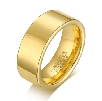 Guld Enkel Mænds Ring Blank Ring, Bryllup, Engagement Dating Fest Ring