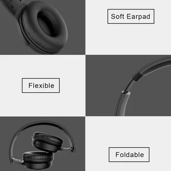 H1 Pro Bluetooth-Hovedtelefoner, HIFI Stereo Trådløse Hovedtelefoner Gaming Headsets Over-Ear støjreducerende Med Mic Støtte TF Kort