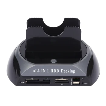 HDD Docking Station til 2,5/3,5 tommer IDE/SATA-Mobile Harddisk Base Dualbay Multifunktionelle Harddisk Base BOKS Hdd Kabinet station