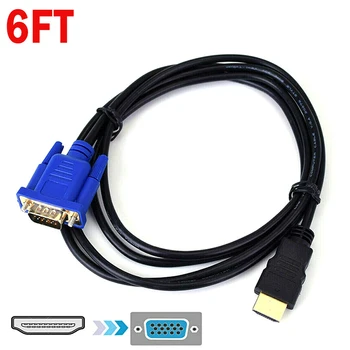 HDMI-kompatibel han til VGA Mandlige Wire Transfer HDTV Video Converter Adapter til Aux-Kabel-High Speed HDMI-kompatibelt Kabel