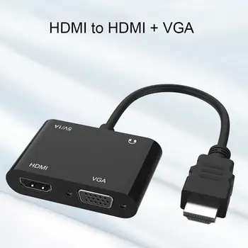 HDMI til HDMI VGA Kvindelige Dobbelt Skærm Converter Adapter til TV Projektor til Bærbar HDMI-Grænseflade Dobbelt Skærm