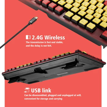 HEXGEARS X3 PBT Keycap Mekanisk Tastatur Kailh MAX Skifte Opgraderet Gaming Tastatur med Hånd Hvile 87 USB-nøgle/2,4 G Wireless
