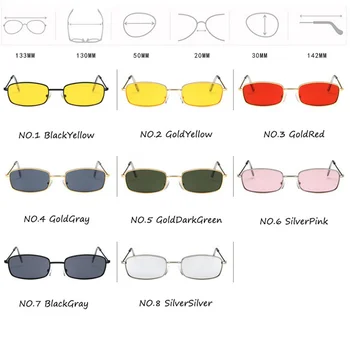 HKNA Lille Rektangel Solbriller Kvinder/Mænd Brand Designer Briller Kvinder Luksus Små Briller Kvinder Spejl Oculos De Sol Gafas