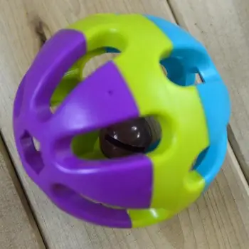 HOT SALG!!! Chaseed Farverige Spil Pet Toy Bold med Klokke til Hamster, Kat Papegøje Hund Kanin