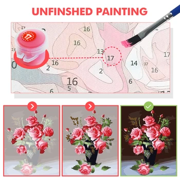 HUACAN DIY Billeder Af Antal Blomster Tegning På Lærred Maling Af Numre Blomst håndmalet Malerier Solsikke Gave Home Decor