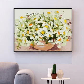 HUACAN DIY Billeder Af Antallet Blomst Kits håndmalede Malerier Kunst Maleri Af Tal, Tegning På Lærred Gave Home Decor