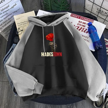 Hadestown Hånd Blomst Raglan Hoodie 2020 Kvindelige Plus Size Mode Dame Sweatshirt Med Hætte Punk-Æstetik Pullover Kvinder