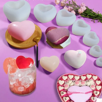 Harpiks Crystal Epoxy Skimmel 3D Kærlighed Hjerte Kage, Chokolade Silikone Forme DIY Håndværk Aromaterapi Stearinlys, Sæbe Gøre Værktøj