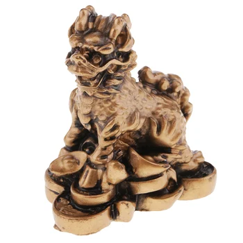 Harpiks Lin-Chi/Qi Lin Statue Feng Shui Collectible Kirin Statue Boligindretningsprodukter Artikler Dyr Ornament