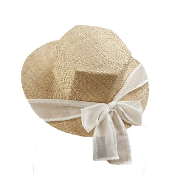 Hat Til Kvinder Rafia 6-sidet high-end solhat damer fritid ferie Panama strand hat mode bånd Visor Cap