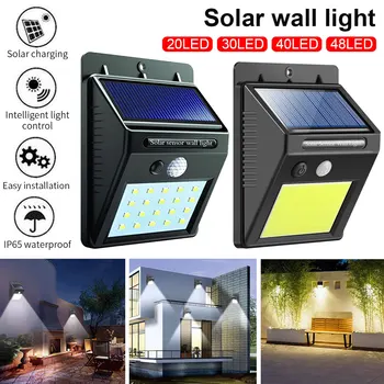 Haven LED Solar Led-Lys OutdoorWall Lamper PIR bevægelsesføler Lys Vandtæt Solcelle Drevet Af Sollys Genopladelige